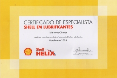 Certificado de Especialista Shell em Lubrificantes